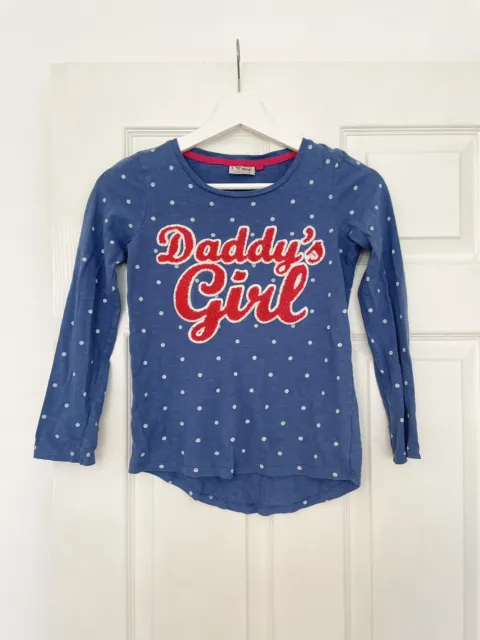 Next Girls ‘Daddy’s Girl’ Polka Dot Long Sleeved T-Shirt Worn Once Age 9 Years