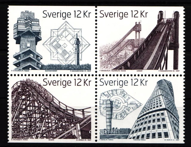 Schweden 2702D-2705D postfrisch Viererblock Hohe Bauwerke #IK520