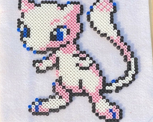 CARTOON MEW INSPIRED Pixel Art Wall Hangings, Kids Bedroom, Video Game