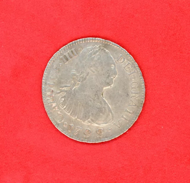 Guatemala  Colonial  Ng   2  Reales 1792 M  Charles Iiii Km : 45 Vf.