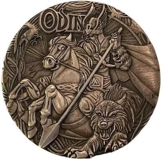 2016 Norse Gods Odin 2oz Silver High Relief Antiqued Proof Coin