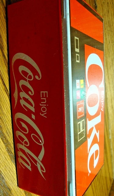 Vintage Coca-Cola Mini Vending Machine Money Coin Bank Handkerchief Tin      619