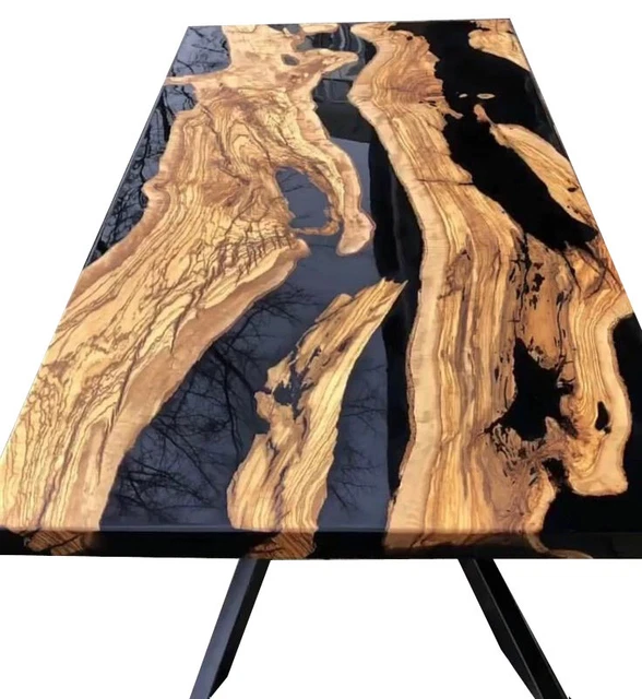 Solid Black Epoxy Dining Table Top Wooden Top Table Sofa Center Table Home Decor