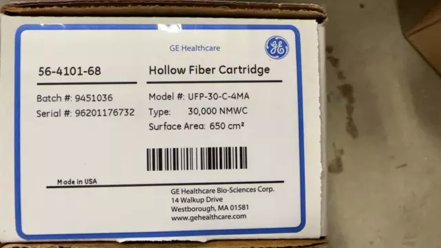 GE Healthcare 56-4101-68 Ultrafiltration Hollow Fiber Cartridge UFP-30-C-4MA
