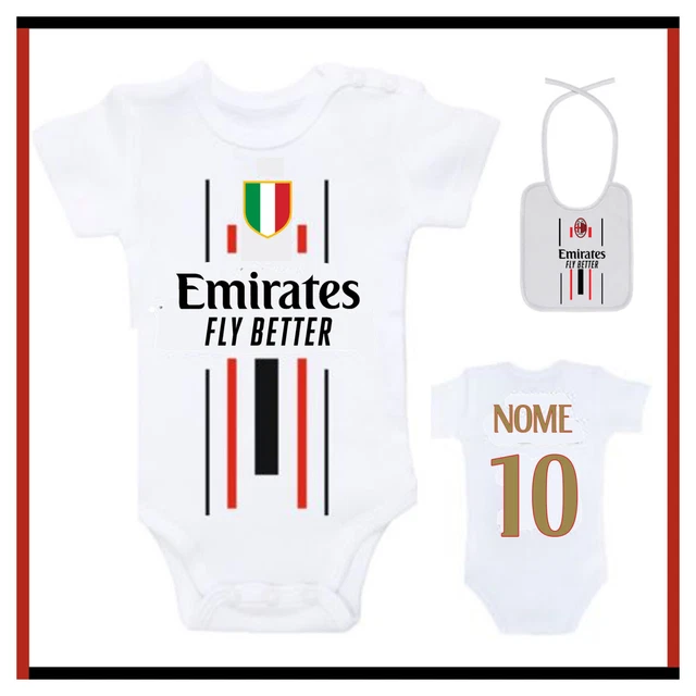 Body Neonato Milan Tutina Maglia Personalizzato Con Bavaglino Coordinato Set