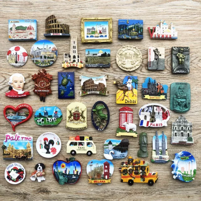 European American Asian Tourism Travel Souvenir Art 3D Resin Fridge Magnet K1