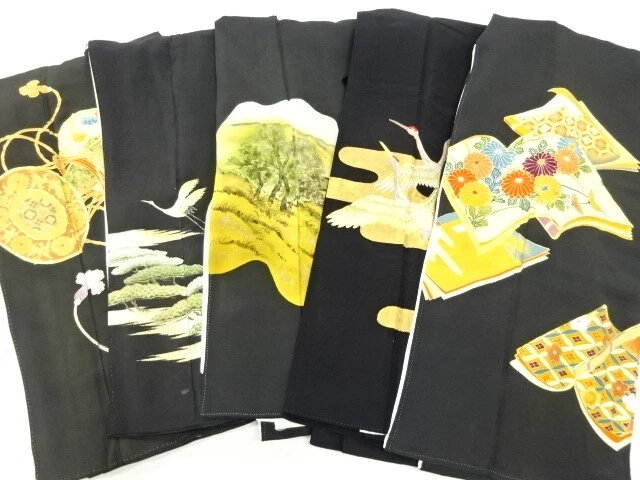 45257# Japanese Kimono / Antique Tomesode / Set Of 5