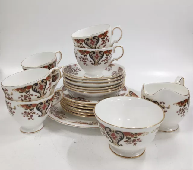 Vintage Colclough Bone China Tea Set With 21 Pieces Includes Cups Saucers & More