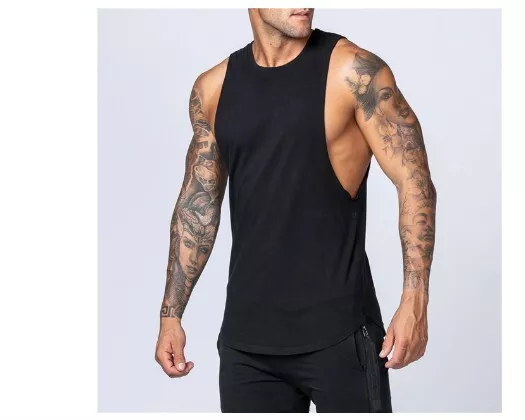 Camisa sin Mangas de Algodón, Ropa Deportiva, Chaleco Fitness