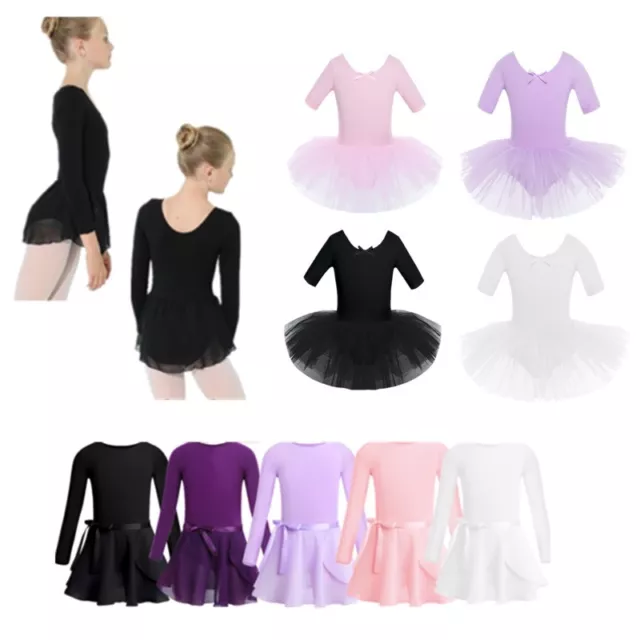 Girls Kids Ballet Dress Gymnastics Leotard Tutu Skirt Dancewear Costume Clothes