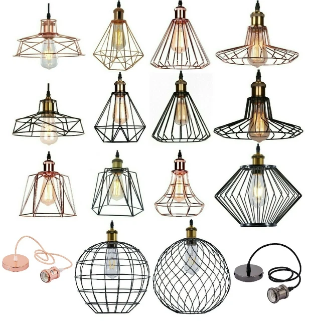 Industrial Cage Light Lamp Vintage Cage Design Ceiling Pendant In