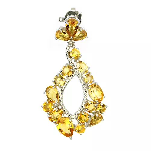 Pendentif Citrine_Argent 925_Sterling Genuine Natural Citrine Pendant