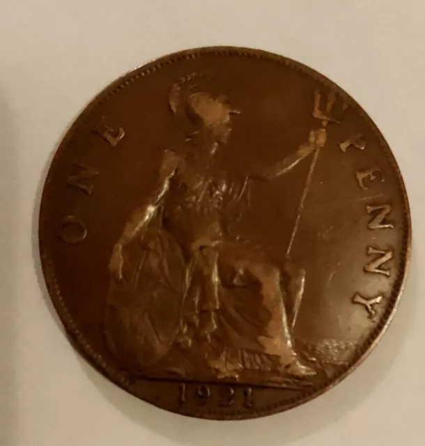 Piece de monnaie one Penny 1921 en bronze.