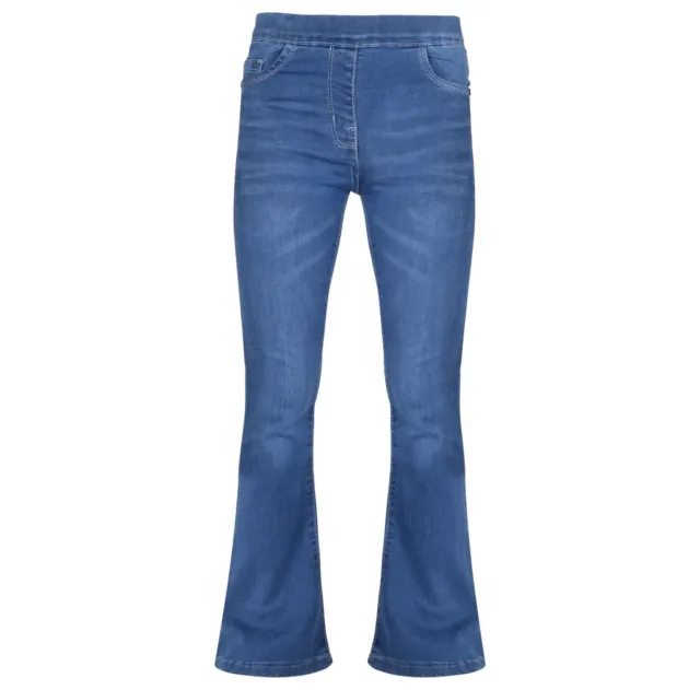 Kids Girls Denim Jeans Stretchy Mid Bue Comfort Flared Bell Bottom Pants 5-13 Yr