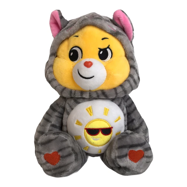 CARE BEARS FUNSHINE Bear Plush Yellow Kitty Cat Hoodie Friends