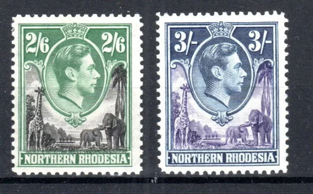 Du Nord Rhodesia 1938-52 2s 6d Et 3s Sg 41-42 MH