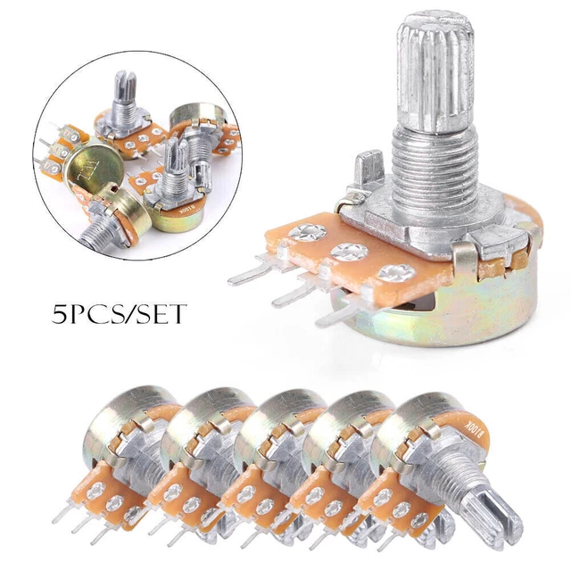 5 pcs 100K ohm Linear Taper Rotary Potentiometer Panel pot B100K Top Adjustment