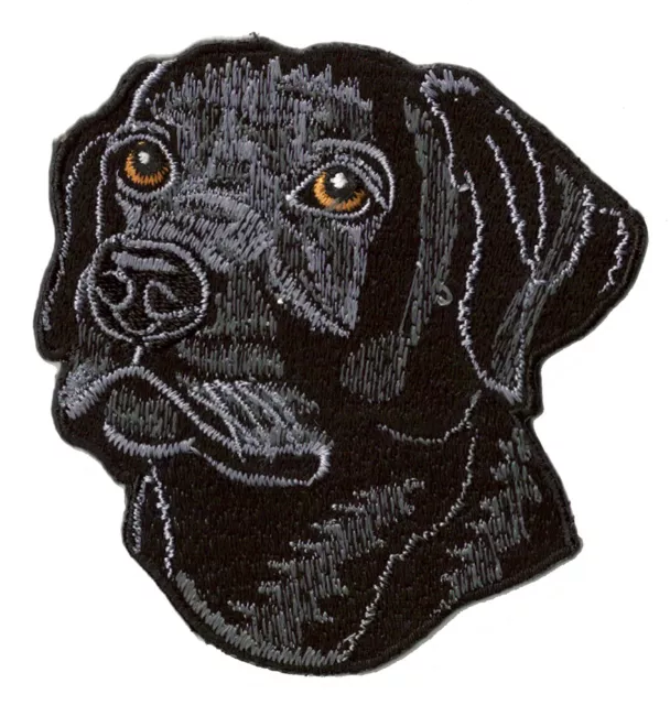 Écusson patche Chien noir thermocollant patch customisation brodé badge