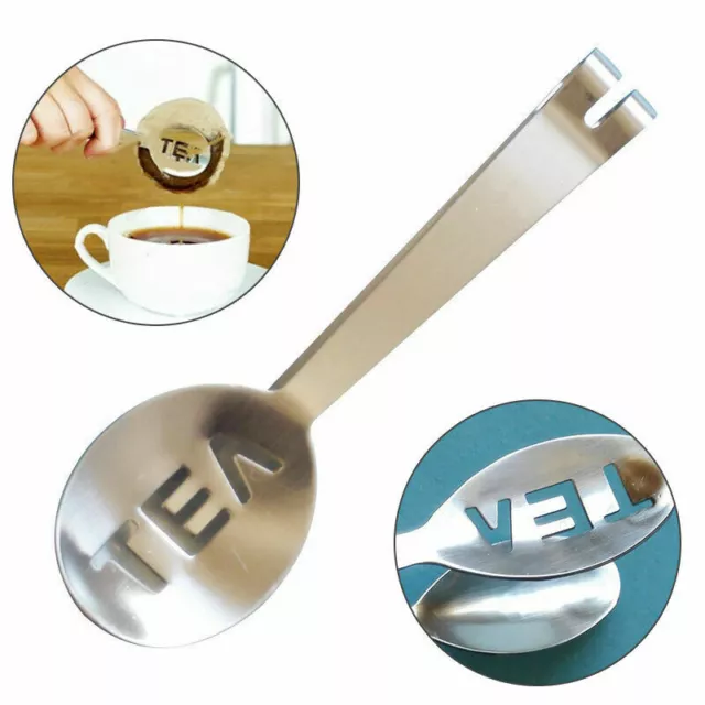 Stainless Steel Teabag Tongs Practical Tea Bag Spoon Squeezer Holder Grip Tools