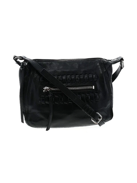 Joelle Hawkens by Treesje Women Black Leather Crossbody Bag One Size