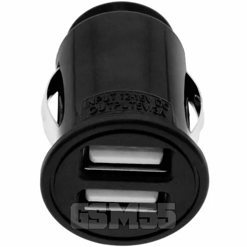 Moxie Black 2 Port USB 3A Moxie Black Cigar Lighter Car Charger 2