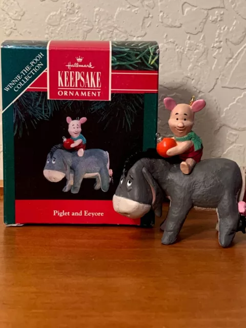 1991 Hallmark Keepsake Ornament PIGLET AND EEYORE Winnie The Pooh Collection NIB