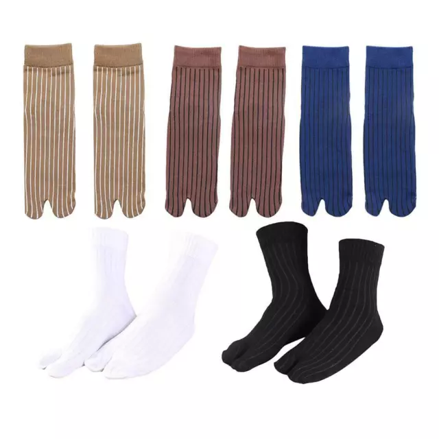 Femmes  coton tongs sandale 2 orteils chaussettes rayé japonais tabi