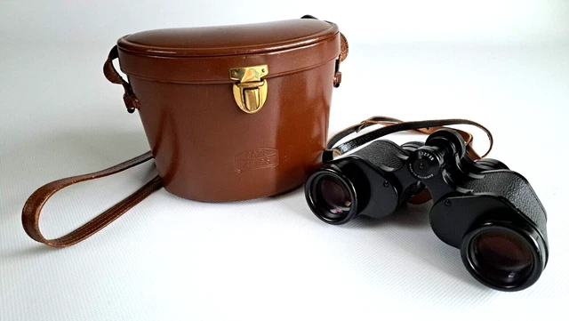 Binoculares binoculares Carl Zeiss West 8 x 30 Premium en bolso de cuero - vintage
