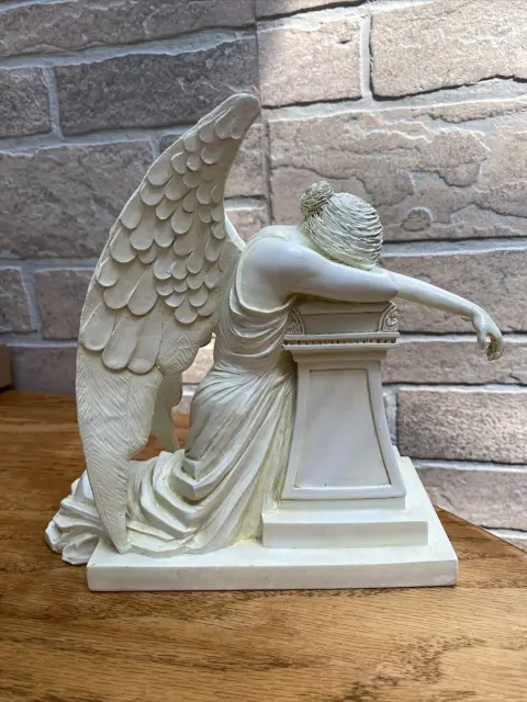 Design Toscano  Angel of Grief Monument Desktop, 7.5” Tall, Antique Stone Look