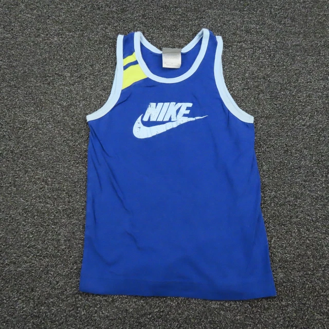 Nike Tank Youth Medium Blue & Green Sleeveless Breathable Running Casual Boys