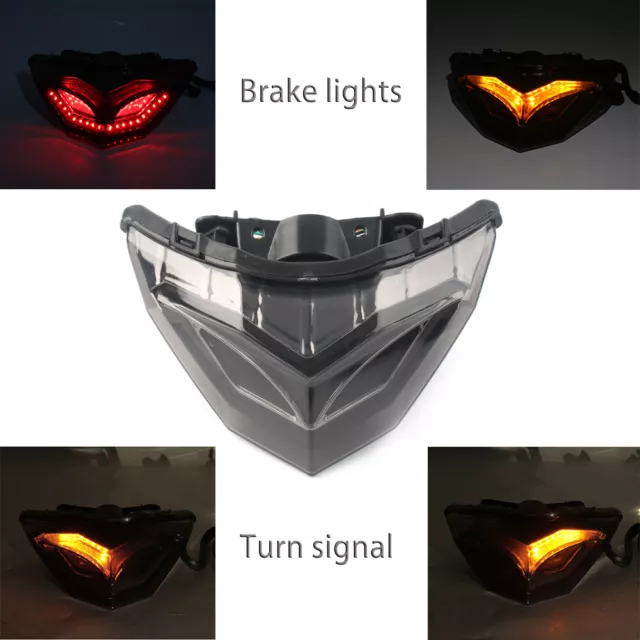 1x LED Taillight Integrated Turn Signal For Kawasaki Ninja 250R 300 2013-2017