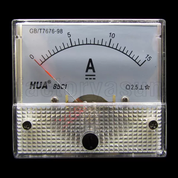 DC 15A Analog Panel AMP Current Meter Ammeter Gauge 85C1 0-15A DC White