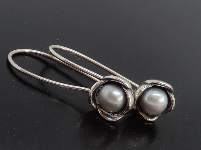 Pandora grey pearl earrings deals