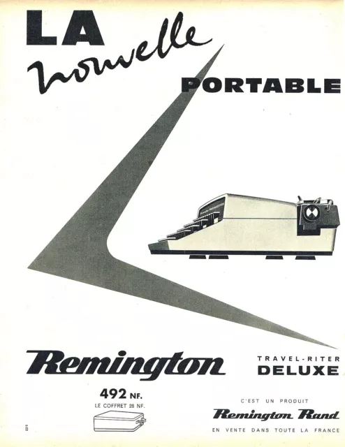 Publicité advertising  118  1960   Remington Rand  t machine a écrire portable