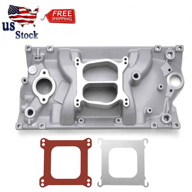 Dual Plane Vortec Air Gap Intake Manifold For Small Block Chevy SBC 350 1996-23