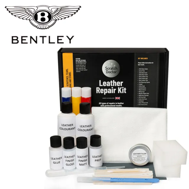Bentley Leather Paint Repair Kit For Holes Tears Rips Scuffs Scratches