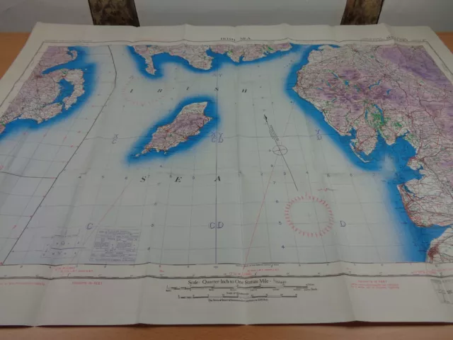 WW2 (1944) RAF / Army map entitled "IRISH SEA" in EXCELLENT CONDITION 2