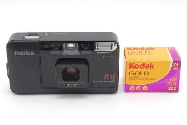 【Near Mint】 Konica Big Mini A4 Black Point & Shoot 35mm Film Camera FROM JAPAN