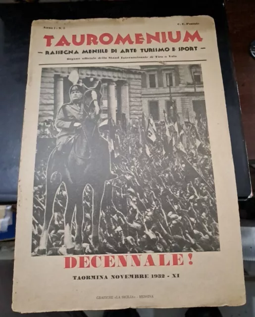 Rivista Tauromenium Fascismo Arte Sport 1932 Taormina Messina Decennale Sicilia