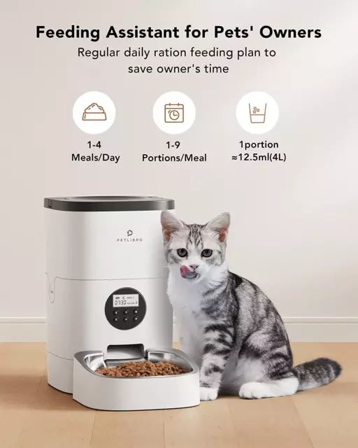 Automatic Cat Feeders, Cat Food Dispenser with Desiccant Bag for Pet Dry Food, T 2