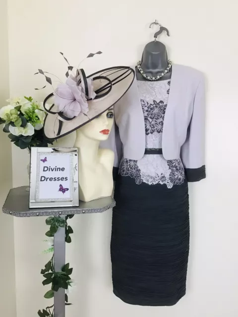 Condici Size 14 Lilac & Charcoal Mother of Bride Groom Wedding Occasion Outfit