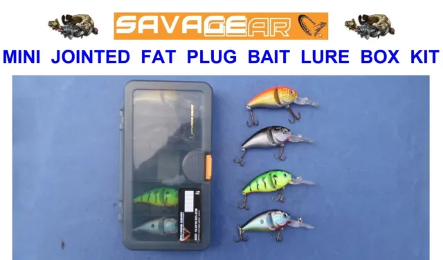 SAVAGE GEAR 1+4 Mini Jointed Fat Plug Bait Lure Box Kit Pike Predator  Fishing £16.95 - PicClick UK