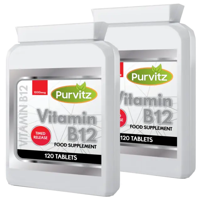 Tabletas de vitamina B12 240 alta resistencia 1000 mcg metilcobalamina Purvitz Reino Unido