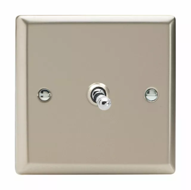 Varilight XNT1 Classic Satin Chrome 1 Gang 10A 1 or 2 Way Toggle Light Switch