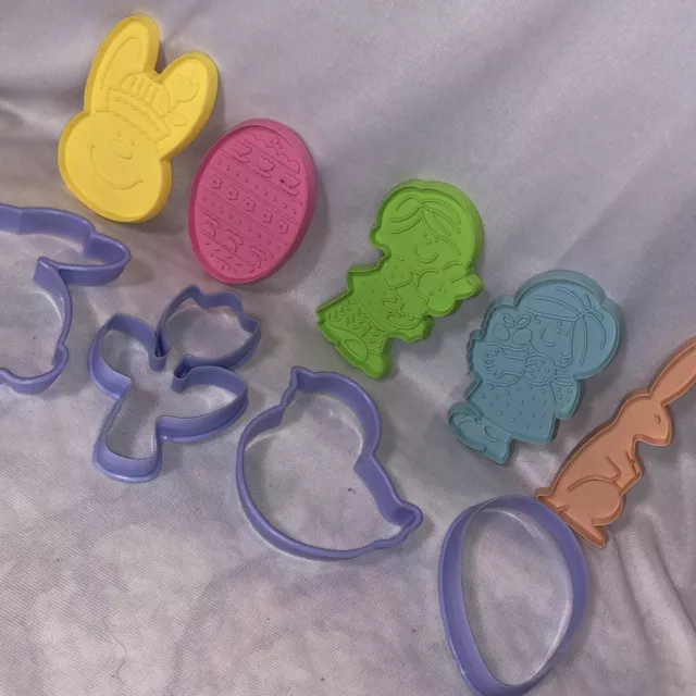 Lot 9 Easter Cookie Cutters Egg Bunny Rabbit Girl Boy Basket Impression Hallmark