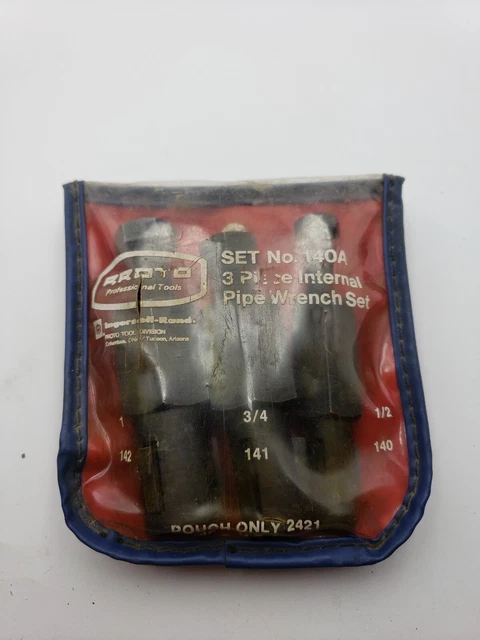 JUEGO DE LLAVES DE TUBO INTERNAS PROTOTOOLS 140 A 1"" 3/4"" 1/2"" Usado con Estuche Lectura 141 142