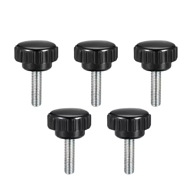 M5x20mm filetage mâle Élément serrage moleté Grip visser tête rond type 5pc
