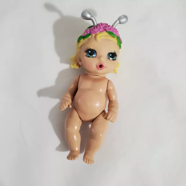 Zapf Creations Baby Born 4” Girl Doll Blonde Hair Blue Eyes With Antennas *RARE*