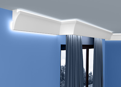 10m Lichtvoutenprofil indirekte Deckenbeleuchtung Hartschaum - LED Stuckleisten