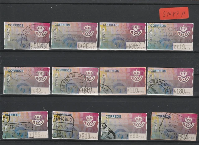 Spanien   Automatenmarken  gestempelt   12x  MiNr. 11